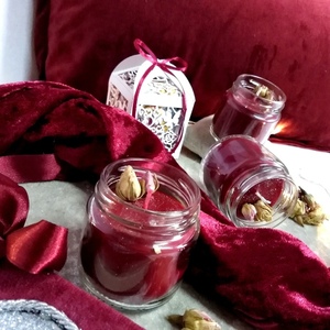 Αρωματικό κερί μπορντό με άρωμα κόκκινων φρούτων σε γυάλινο κυλινδρικό βαζάκι 100ml - κερί, αρωματικά κεριά, αρωματικό - 4