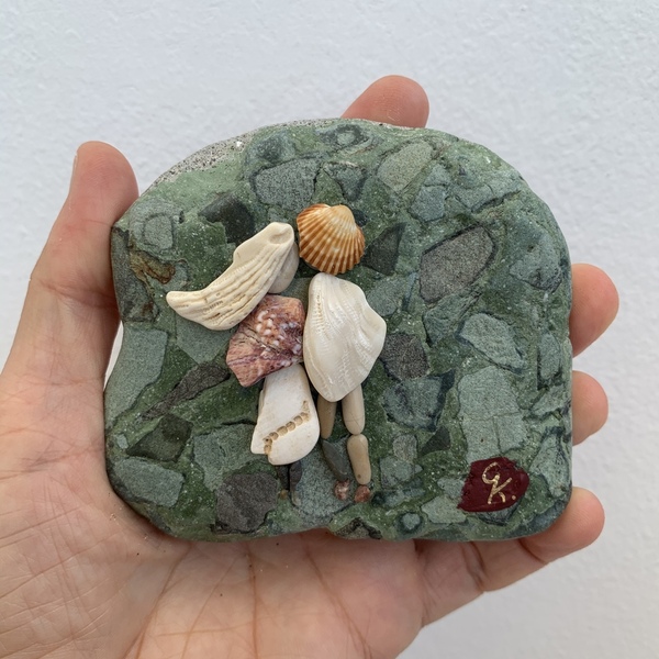 Ζευγάρι σε πράσινη πέτρα, 9*8cm - πέτρα, διακοσμητικά