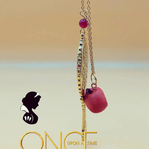 SnowWhite necklace Disney - χρυσό, πηλός, χάντρες, μακριά, ατσάλι - 2