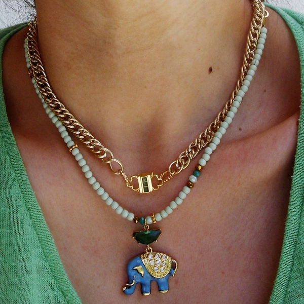 lucky necklaces - ορείχαλκος, κοντά, ατσάλι, layering - 2