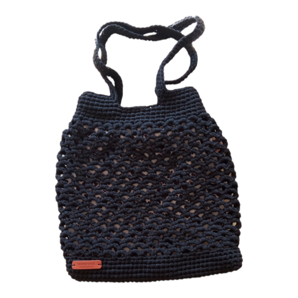 Πλεκτή τσάντα δίχτυ - ύφασμα, νήμα, ώμου, μεγάλες, πλεκτές τσάντες - 4