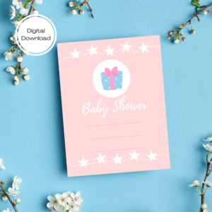 Εκτυπώσιμη προσκλητήρια κάρτα Baby Shower girl (10x13) - κάρτες, προσκλητήρια