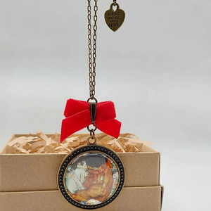 Gystav Klimt necklace - επάργυρα, χάντρες, μακριά, οικογένεια, μενταγιόν - 2