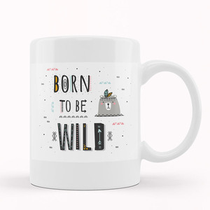 Κούπα "Born to be wild" Λευκή 11oz - πορσελάνη, κούπες & φλυτζάνια