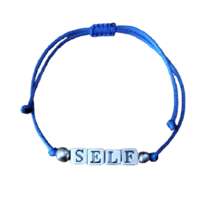Αντρικό βραχιόλι μπλε snake cord "SELF". - βραχιόλια, χάντρες, μεταλλικά στοιχεία, χεριού, αυξομειούμενα