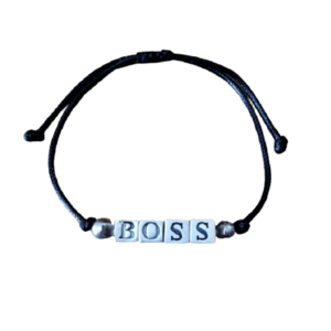 Αντρικό βραχιόλι μαύρο snake cord "BOSS". - βραχιόλια, χάντρες, μεταλλικά στοιχεία, χεριού, αυξομειούμενα