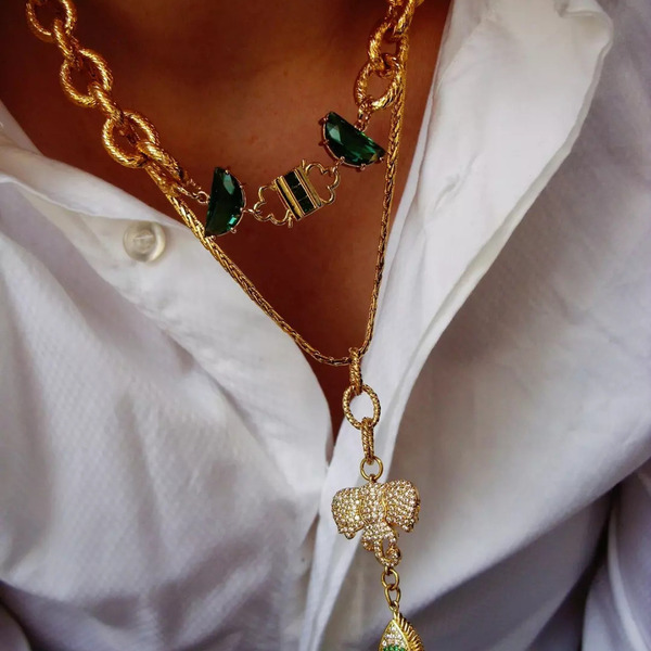 Elegant necklaces - επιχρυσωμένα, κοντά, ατσάλι - 2
