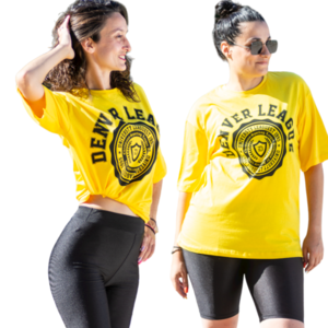 T-shirt κιτρινο με στάμπα γράμματα - γυναικεία