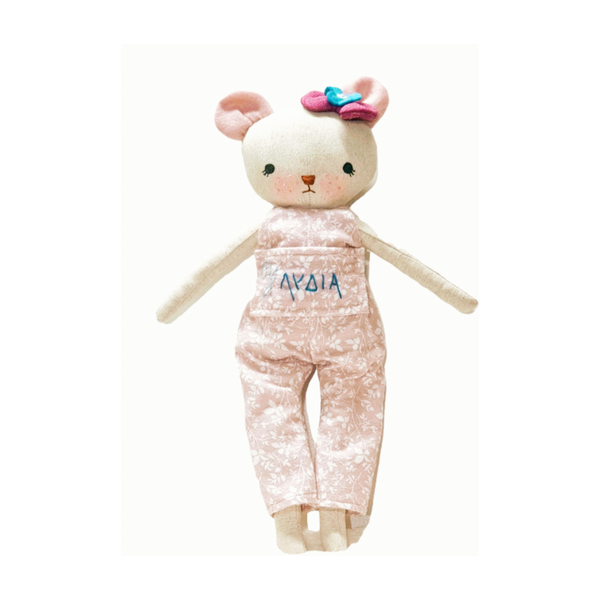 Κούκλα memory pal με όνομα, 50 εκατοστά,αρκουδάκι κοριτσάκι - λούτρινα, personalised, βρεφικά, κούκλες, αναμνηστικά δώρα