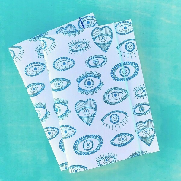 Σημειωματάριο με γαλάζια μάτια-Αντίγραφο - μάτι, evil eye - 2