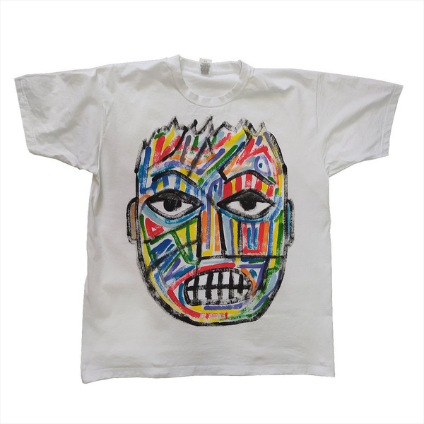 Handpainted T-shirt (XL) / Ζωγραφισμένο Κοντομάνικο Μπλουζάκι / Λευκό 100% Βαμβάκι / Μέγεθος (XL) / S005 - ζωγραφισμένα στο χέρι, t-shirt