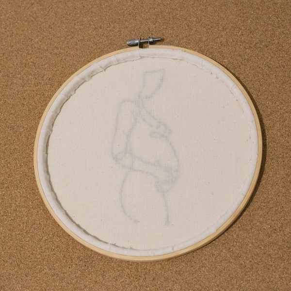 Κέντημα "Έγκυος" σε τελάρο μπαμπού 20 εκ. - τελάρα κεντήματος, δώρο γέννησης, γενική διακόσμηση - 5