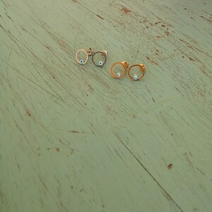 Μικρά καρφωτά σκουλαρίκια κύκλοι με ματάκι - καρφωτά, μικρά, ατσάλι, evil eye, φθηνά - 3