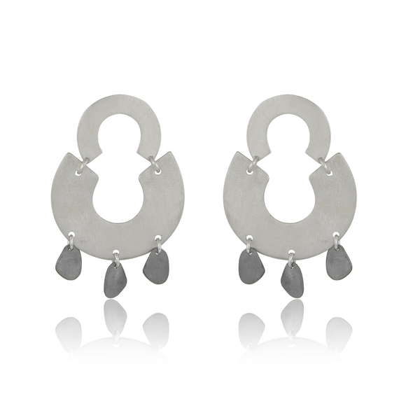 Κρεμαστά σκουλαρίκια Locco ασημί - ασήμι 925, επάργυρα, κρεμαστά, μεγάλα