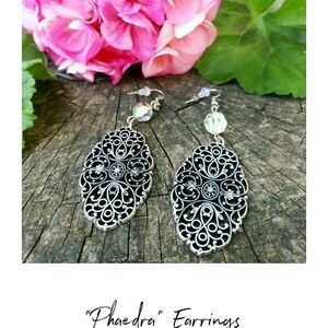 Σκουλαρίκια Boho ''Phaedra'' Earrings, Επάργυρο - Μήκος 8 εκ. - επάργυρα, μακριά, boho, γάντζος, zamak - 2