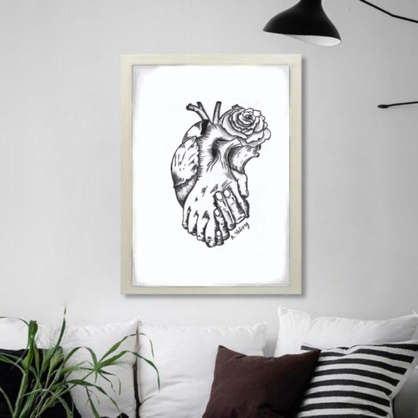 Poster/Αφίσα Καρδιά-Χέρι (Α3) - αφίσες, πίνακες ζωγραφικής - 2