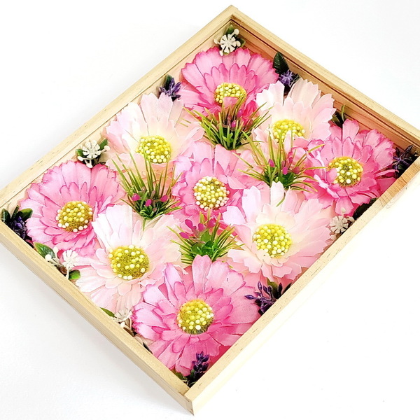 "Flower box" εορταστικό κουτί με γράμμα - ξύλο, λουλούδια, διακοσμητικά - 3