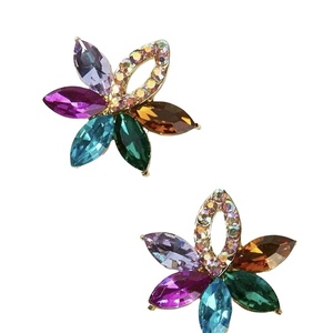 Glamorous colorful earrings! - ορείχαλκος, λουλούδι, καρφωτά, boho, φθηνά - 2