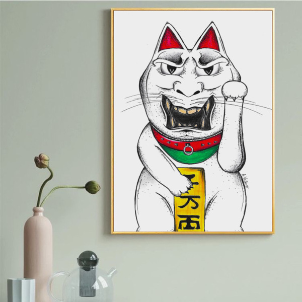 Poster/Αφίσα Japanese Lucky Cat (Α4) - αφίσες, πίνακες ζωγραφικής - 2