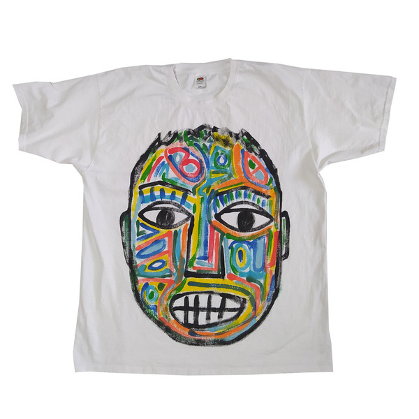 Handpainted T-shirt (XL) / Ζωγραφισμένο Κοντομάνικο Μπλουζάκι / Λευκό 100% Βαμβάκι / Μέγεθος (XL) / S009 - ζωγραφισμένα στο χέρι, t-shirt