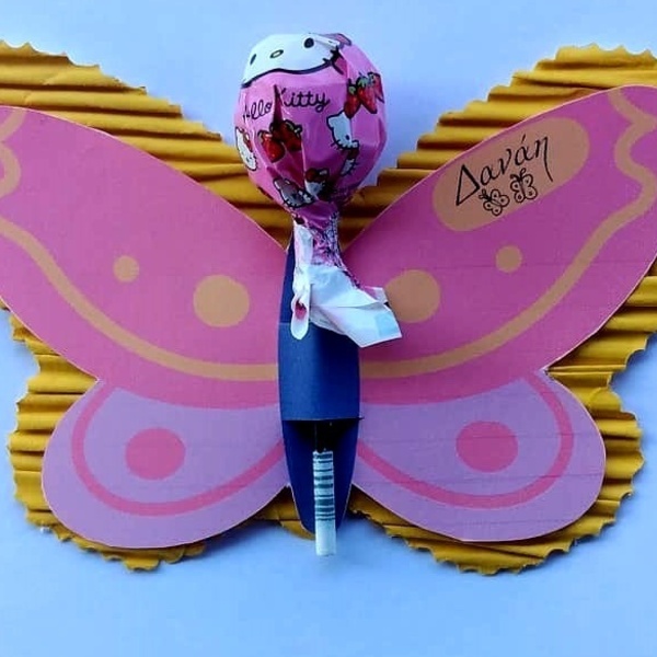 Δωράκι γενεθλίων πεταλούδα με γλειφιτζούρι - κορίτσι, αναμνηστικά, δώρο γέννησης, δώρο γεννεθλίων