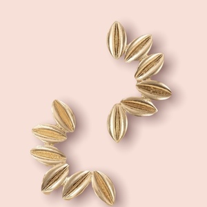 Glamorous gold elegant earrings - ορείχαλκος, μεγάλα, φθηνά - 2