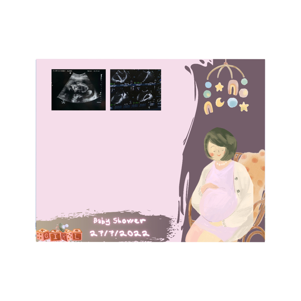 Ψηφιακό ευχολόγιο προσωποποιημένο για Baby Shower για κοριτσάκι - μορφή PDF μέγεθος Α4 - αφίσες