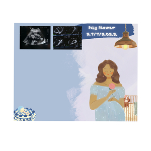 Ψηφιακό ευχολόγιο προσωποποιημένο για Baby Shower για αγοράκι - μορφή PDF μέγεθος Α4 - αφίσες