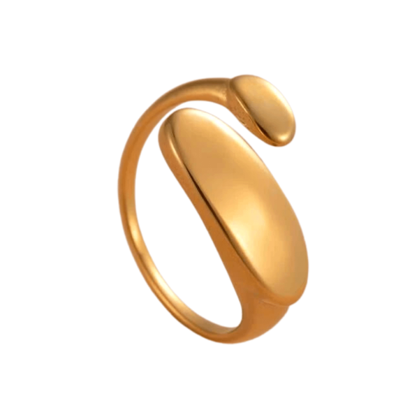 Μοντέρνο Δαχτυλίδι σε Χρυσή Απόχρωση - ατσάλι, αυξομειούμενα, φθηνά