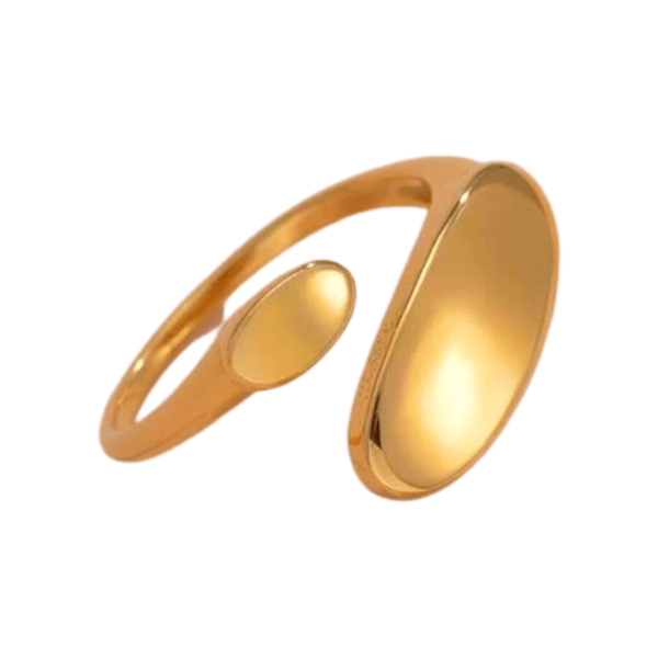 Μοντέρνο Δαχτυλίδι σε Χρυσή Απόχρωση - ατσάλι, αυξομειούμενα, φθηνά - 4