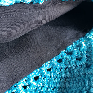 Χειροποίητη πλεκτή τσάντα ώμου crochet blue 30X30cm - νήμα, ώμου, all day, tote, πλεκτές τσάντες - 4
