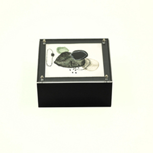 Κουτί plexi glass με ζωγραφιά στο καπάκι - οργάνωση & αποθήκευση, plexi glass, βότσαλα, κουτιά αποθήκευσης