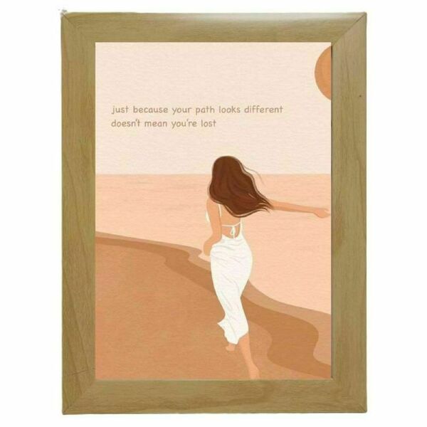 Καδράκι positive message " Just because your path looks different doesn't mean you're lost " με ξύλινη κορνίζα (21 χ 16 εκ. ) - πίνακες & κάδρα