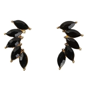 Gorgeous Black earrings - χαλκός, καρφωτά, μικρά, φθηνά - 3