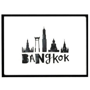 Κάδρο " Bangkok¨ με μαύρη συνθετική κορνίζα (31 χ 22 εκ. ) - πίνακες & κάδρα
