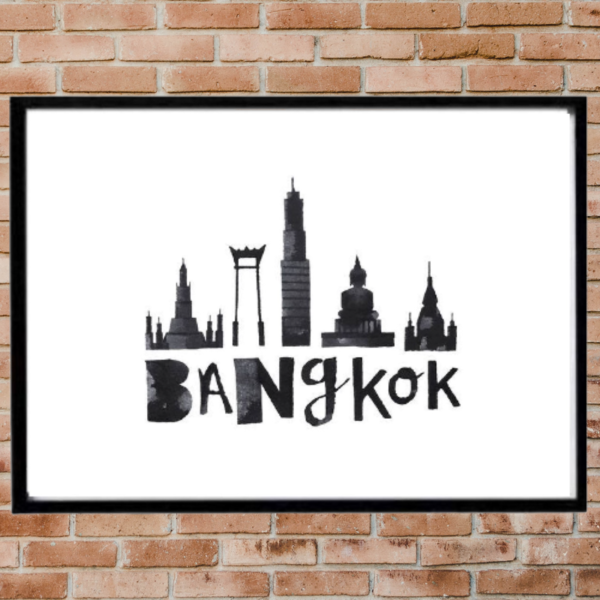 Κάδρο " Bangkok¨ με μαύρη συνθετική κορνίζα (31 χ 22 εκ. ) - πίνακες & κάδρα - 3