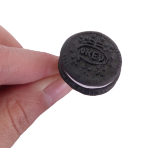 Δαχτυλίδι oreo cookie με πολυμερικό πηλό / μεγάλο / μεταλλική βάση / αυξομειούμενο / Twice Treasured - πηλός, cute, γλυκά, αυξομειούμενα - 3