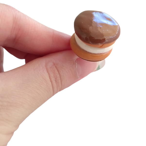 Δαχτυλίδι κωκάκι με πολυμερικό πηλό / μεγάλο / μεταλλική βάση / αυξομειούμενο / Twice Treasured - πηλός, cute, γλυκά, αυξομειούμενα, kawaii - 2