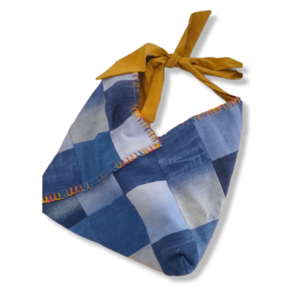 Τσάντα ώμου ή χιαστί patchwork (origami) - ύφασμα, γυναικεία, tote