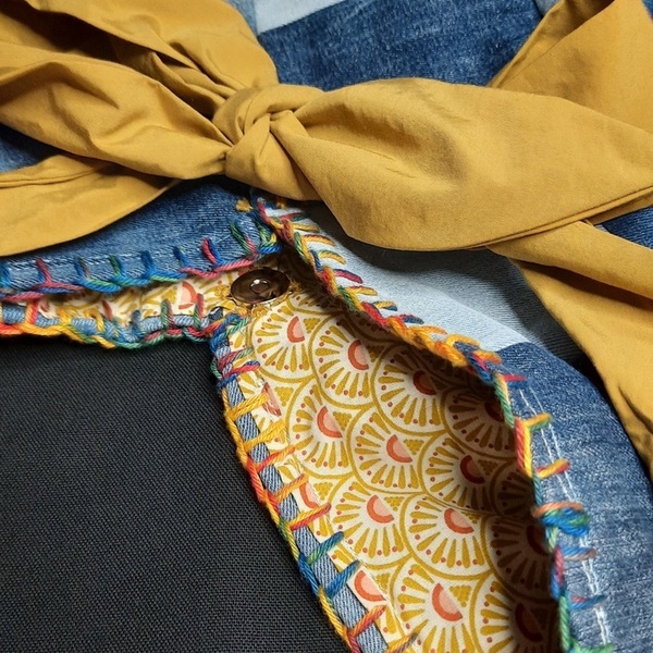 Τσάντα ώμου ή χιαστί patchwork (origami) - ύφασμα, γυναικεία, tote - 4