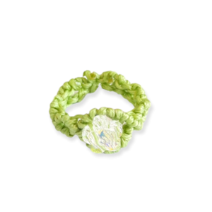 Macrame δαχτυλίδι σε πράσινο χρώμα με πέτρα Swarovski - ημιπολύτιμες πέτρες, μακραμέ, σταθερά
