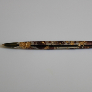 Σελιδοδείκτης και στυλό με ροδοπέταλα και φύλλα χρυσού - αξεσουάρ γραφείου - 3