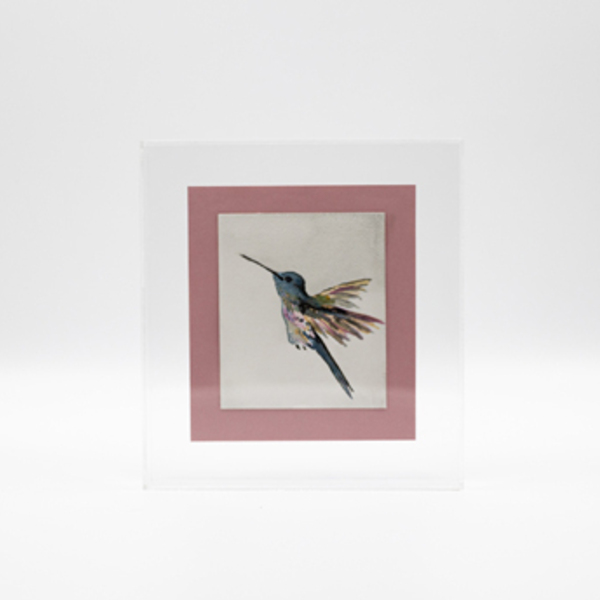 Πίνακας από plexi glass με πουλί και ροζ φόντο - πίνακες & κάδρα, plexi glass, πίνακες ζωγραφικής
