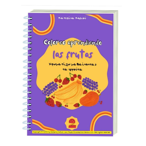 E-book ισπανικών Χρωματίζω μαθαίνοντας τα φρούτα - μορφή PDF/ μέγεθος Α4 - σχέδια ζωγραφικής, φύλλα εργασίας
