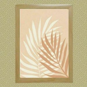Ξύλινο κάδρο abstract art print " leaves " σε αποχρώσεις ροζ-μπεζ-λευκό (32 χ 22 εκ. ) - πίνακες & κάδρα, διακόσμηση σαλονιού - 3