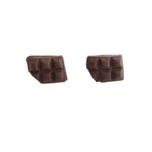 Σκουλαρίκια καρφωτά μπάρες σοκολάτας με πολυμερικό πηλό / μικρά / ασημί μεταλλικά καρφάκια / Twice Treasured - πηλός, cute, καρφωτά, γλυκά, kawaii