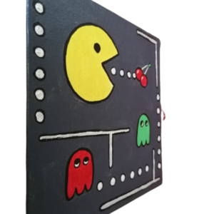 Pacman, ζωγραφικη σε καμβα διάστασης 20Χ20εκατ - πίνακες & κάδρα, πίνακες ζωγραφικής - 3