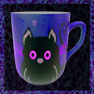 cat mug μπλε γάτα κούπα πορσελάνης - πορσελάνη, κούπες & φλυτζάνια