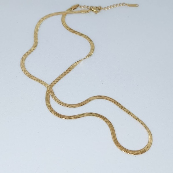 Κολιέ Αλυσίδα από Ατσάλι σε Χρυσό Χρώμα - αλυσίδες, επιχρυσωμένα, μακριά, ατσάλι, φθηνά - 3