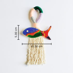 Γούρι ψαράκι πολύχρωμο, γυάλινο 10.50x5.00cm - μπομπονιέρα, με φούντες, χειροποίητα, γούρια - 5